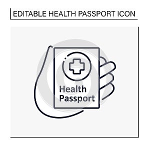 Health passport line icon