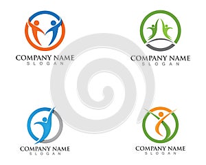 Health people logo and symbols template icons