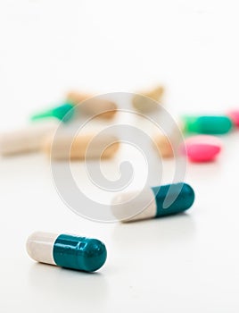 Medicine pills background, texture. Health pharmacy concept