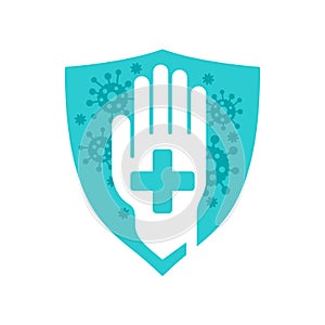 Health protection immune system emblem