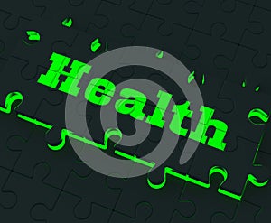 Health Puzzle Shows Healthy Medical Care