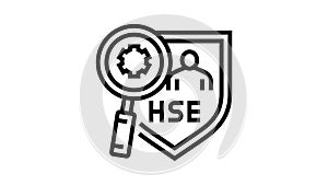 health safety environment line icon animation