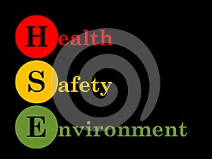 Health, safety and environment  logo in isolated black.