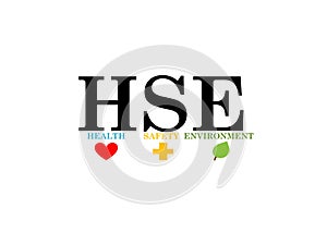 Health, safety and environment  logo in isolated white.