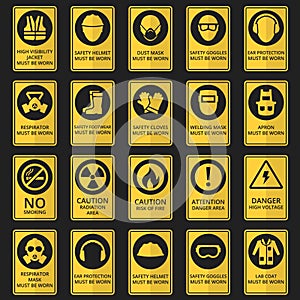 Health and safety signs. Equipment must be worn photo