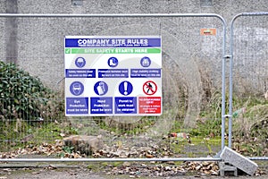 Health and Safety Work Place Sign At Construction Building Site