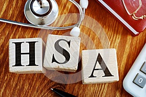 Health Savings Account HSA letters from blocks