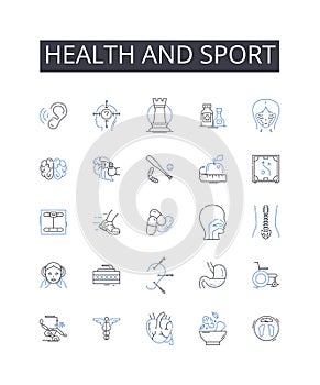 Health and sport line icons collection. Collaboration, Nerking, Innovation, Business, Leaders, Dialogue, Strategy vector