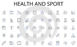 Health and sport line icons collection. Visionary, Collaborative, Decisive, Empathetic, Strategic, Synergistic