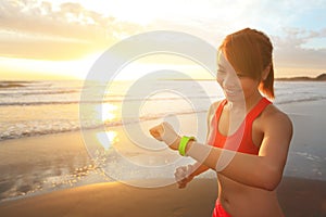 Health sport woman with smart watch