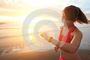 Health sport woman with smart watch