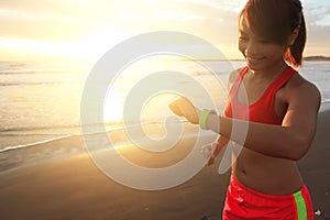 Health sport woman with smart watch