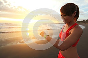 Health sport woman with smart watch