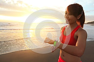 Health sport woman with smart watch