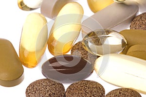 Health Supplements Macro Isolated