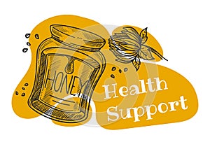 Health support by eating honey, natural product
