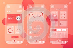 Health Tracking neumorphic elements kit for mobile app