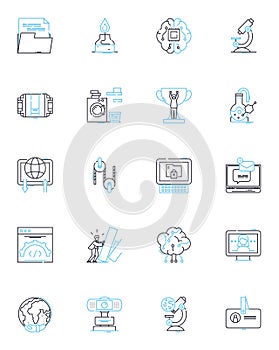 Health wellness linear icons set. Fitness, Nutrition, Meditation, Yoga, Sleep, Hydration, Stress line vector and concept