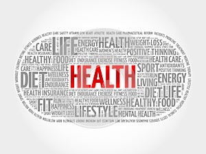 Health word cloud, fitness