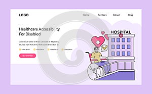 Healthcare Accessibility For Disabled concept.. Flat vector illustration.