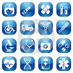 Healthcare Blue Icon Set