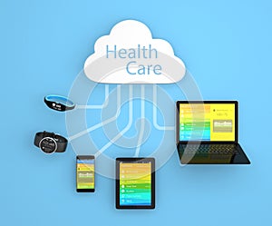 Healthcare cloud computing technology concept