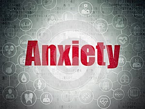 Healthcare concept: Anxiety on Digital Data Paper background