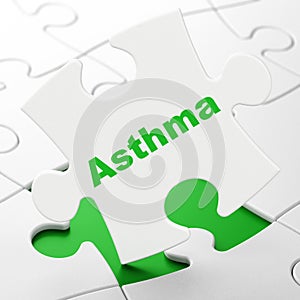 Healthcare concept: Asthma on puzzle background