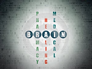 Healthcare concept: Brain in Crossword Puzzle