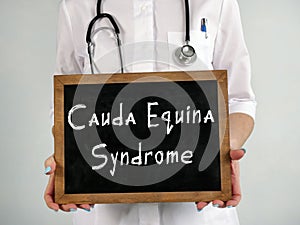 Healthcare concept about Cauda Equina Syndrome with sign on the page photo