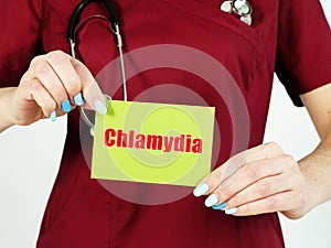 Healthcare concept about Chlamydia with sign on the page