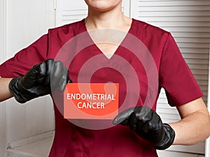 Healthcare concept about ENDOMETRIAL CANCER Uterine Endometrial Cancer with phrase on the page