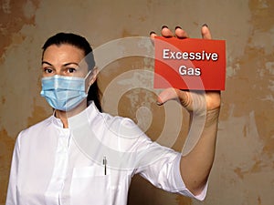 Healthcare concept about Excessive Gas with sign on the piece of paper