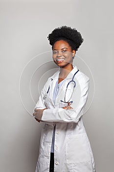 Healthcare concept. Happy successful woman doctor in uniform