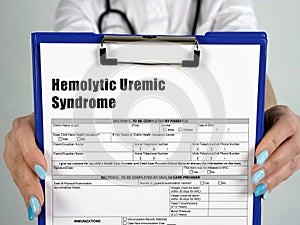 Healthcare concept about Hemolytic Uremic Syndrome HUS with inscription on the piece of paper