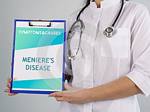 Healthcare concept about MENIERE`S DISEASE with phrase on the page photo