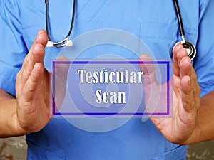 Healthcare concept about Testicular Scan with phrase on the piece of paper