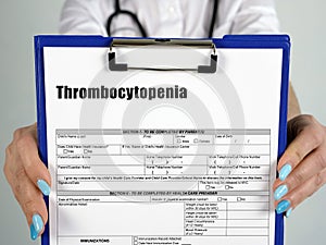 Healthcare concept about Thrombocytopenia with inscription on the page photo