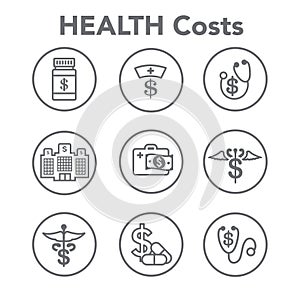 Healthcare costs and expenses showing concept of expensive health