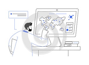 Healthcare data visualization abstract concept vector illustration.