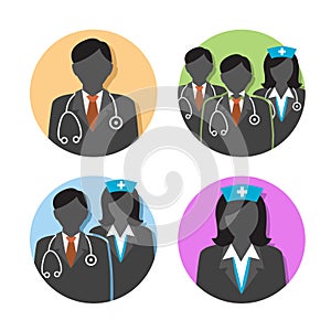 Healthcare Doctor and Nurse Icons