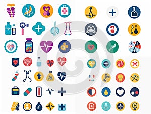 Healthcare flat glyph 2D infograms photo