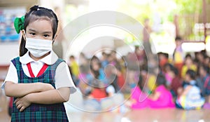 Healthcare - girl wearing a protective mask