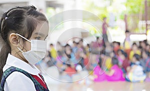 Healthcare - girl wearing a protective mask