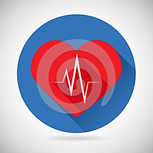 Healthcare and Medical Care Symbol Heart Beat Rate