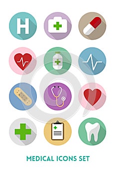 Healthcare and Medical Flat Icons Set