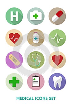 Healthcare and Medical Flat Icons Set