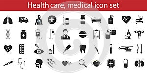 Healthcare, medical icon set. Vector illustration.