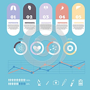 Healthcare And Medical Infographic With Pill Capsule Vector eps