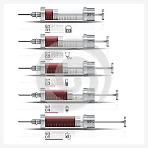 Healthcare And Medical With Scale Syringe Tag Infographic Diagram
